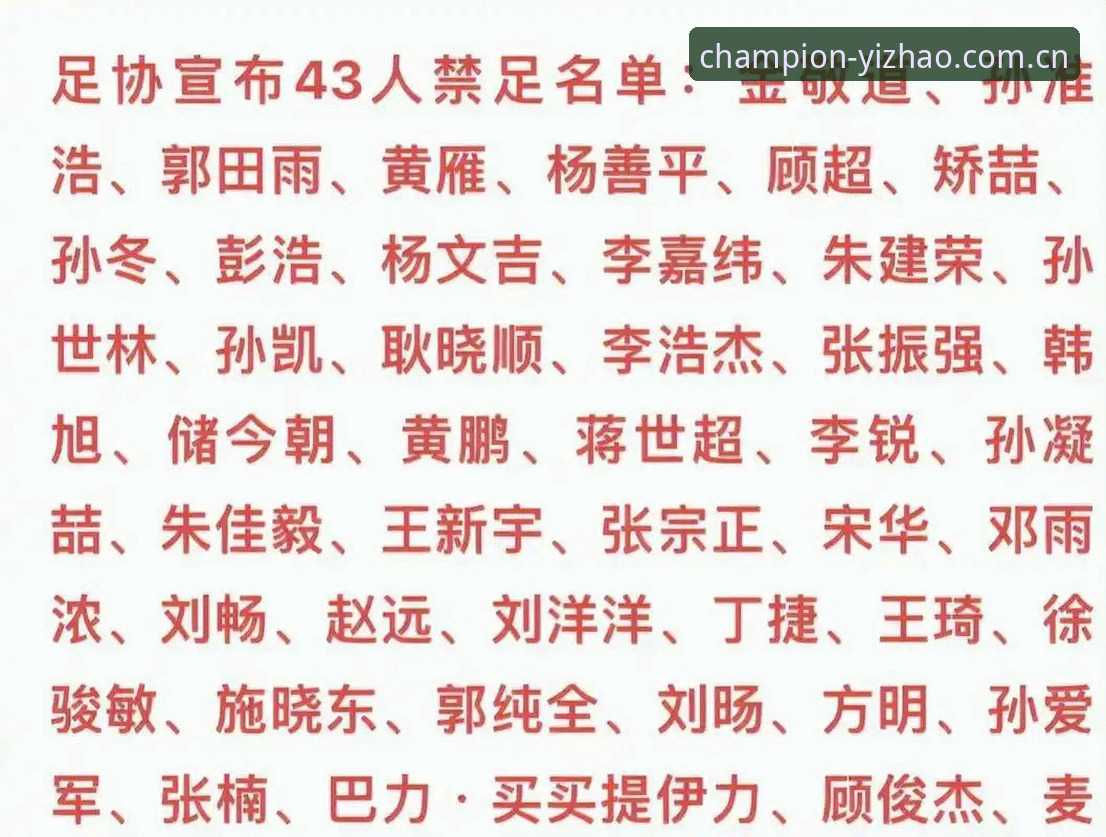 中国足协第三批禁足名单深度解析：17人终身禁赛背后的行业警示